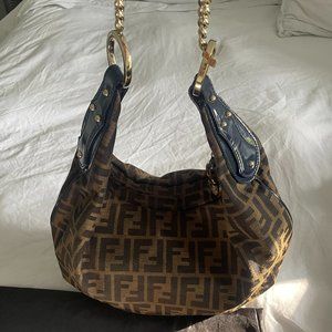 Fendi Zucca 'Chef' Chain Hobo Handbag